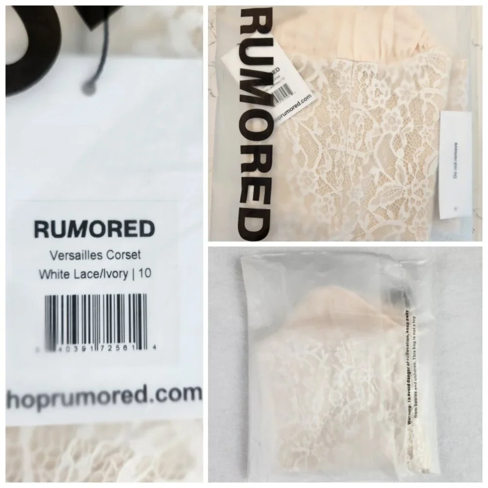 RUMORED Versailles Corset Size 10 White Lace / Ivory  NWT - Picture 6 of 8